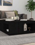 vidaXL Кафе маса черна 100x101x405 см борово дърво масив