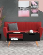 vidaXL Кафе маса черна 100x495x43 см инженерно дърво