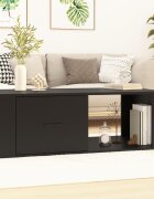 vidaXL Кафе маса черна 100x505x35 см инженерно дърво