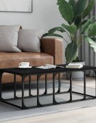 vidaXL Кафе маса черна 100x50x355 см инженерно дърво