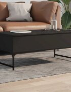vidaXL Кафе маса черна 100x50x40 см инженерно дърво и метал