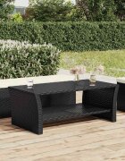 vidaXL Кафе маса черна 100x50x40 см полиратан