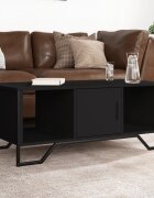 vidaXL Кафе маса черна 100x51x40 см инженерно дърво