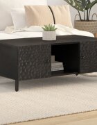 vidaXL Кафе маса черна 100x54x40 см мангово дърво масив