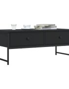 vidaXL Кафе маса черна 101x49x395 см инженерно дърво
