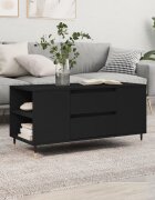 vidaXL Кафе маса черна 102x445x50 см инженерно дърво