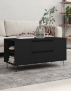 vidaXL Кафе маса черна 102x445x50 см инженерно дърво