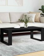 vidaXL Кафе маса черна 102x50x35 см инженерно дърво