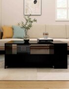 vidaXL Кафе маса черна 102x55x42 см инженерно дърво