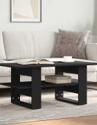 vidaXL Кафе маса черна 102x55x42 см инженерно дърво
