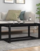 vidaXL Кафе маса черна 110x55x45 см борово дърво масив