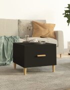 vidaXL Кафе маса черна 50x50x40 см инженерно дърво