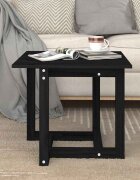 vidaXL Кафе маса черна 50x50x45 см борово дърво масив