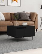 vidaXL Кафе маса черна 55x55x365 см инженерно дърво