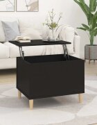 vidaXL Кафе маса черна 60x445x45 см инженерно дърво