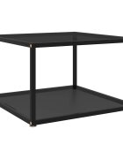 vidaXL Кафе маса черна 60x60x35 см закалено стъкло