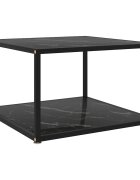 vidaXL Кафе маса черна 60x60x35 см закалено стъкло