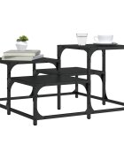 vidaXL Кафе маса черна 68x68x40 см инженерно дърво
