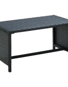 vidaXL Кафе маса черна 70x40x38 см полиратан