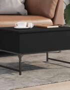 vidaXL Кафе маса черна 70x50x40 см инженерно дърво и метал