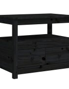vidaXL Кафе маса черна 71x49x55 см борово дърво масив