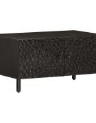 vidaXL Кафе маса черна 80x50x40 см мангово дърво масив