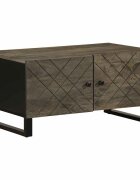 vidaXL Кафе маса черна 80x50x40 см мангово дърво масив