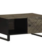 vidaXL Кафе маса черна 80x50x40 см мангово дърво масив