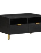 vidaXL Кафе маса черна 80x54x40 см инженерно дърво