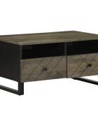vidaXL Кафе маса черна 80x54x40 см мангово дърво масив