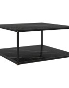 vidaXL Кафе маса черна 80x80x35 cм закалено стъкло