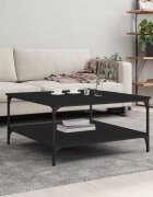 vidaXL Кафе маса черна 80x80x40 см инженерно дърво