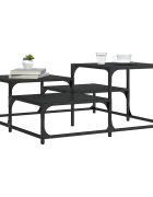 vidaXL Кафе маса черна 875x875x40 см инженерно дърво