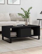 vidaXL Кафе маса черна 90x50x365 см инженерно дърво