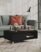 vidaXL Кафе маса черна 90x60x35 см инженерно дърво