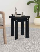 vidaXL Кафе маса черна Ø 35x35 см борово дърво масив