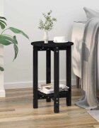 vidaXL Кафе маса черна Ø 40x60 см борово дърво масив