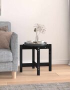 vidaXL Кафе маса черна Ø 525x45 см борово дърво масив
