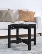 vidaXL Кафе маса черна Ø 625x45 см борово дърво масив