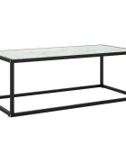 vidaXL Кафе маса черна с бяло мраморно стъкло 100x50x35 см