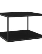 vidaXL Кафе маса черна с черно стъкло 90x90x50 см