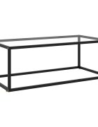 vidaXL Кафе маса черна със закалено стъкло 100x50x35 см