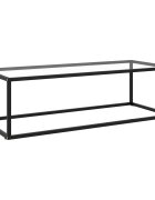 vidaXL Кафе маса черна със закалено стъкло 120x60x35 см