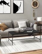 vidaXL Кафе маса черно 100x50x35 см инженерно дърво