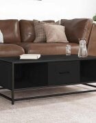 vidaXL Кафе маса черно 100x57x35 см инженерно дърво и метал