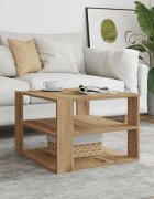 vidaXL Кафе маса дъб артизан 58x58x40 см инженерно дърво