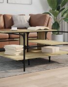 vidaXL Кафе маса дъб сонома 100x100x485 см инженерно дърво