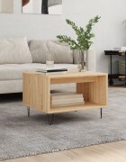vidaXL Кафе маса дъб сонома 60x50x40 см инженерно дърво