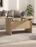 vidaXL Кафе маса дъб сонома 80x50x425 см инженерно дърво