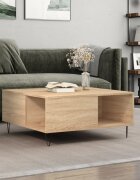 vidaXL Кафе маса дъб сонома 80x80x365 см инженерно дърво